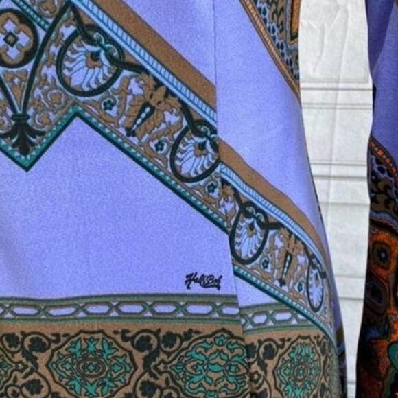 Hale Bob Purple Orange Geometric Patterned Long Sleeves Mini Dress size S - Picture 8 of 14